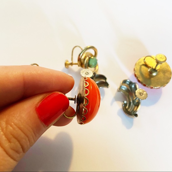 Vintage Coro screw back earring lot 3 sets - Picture 5 of 9